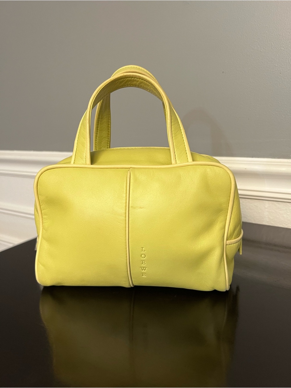Loewe mini boston nappa leather lime chartreuse